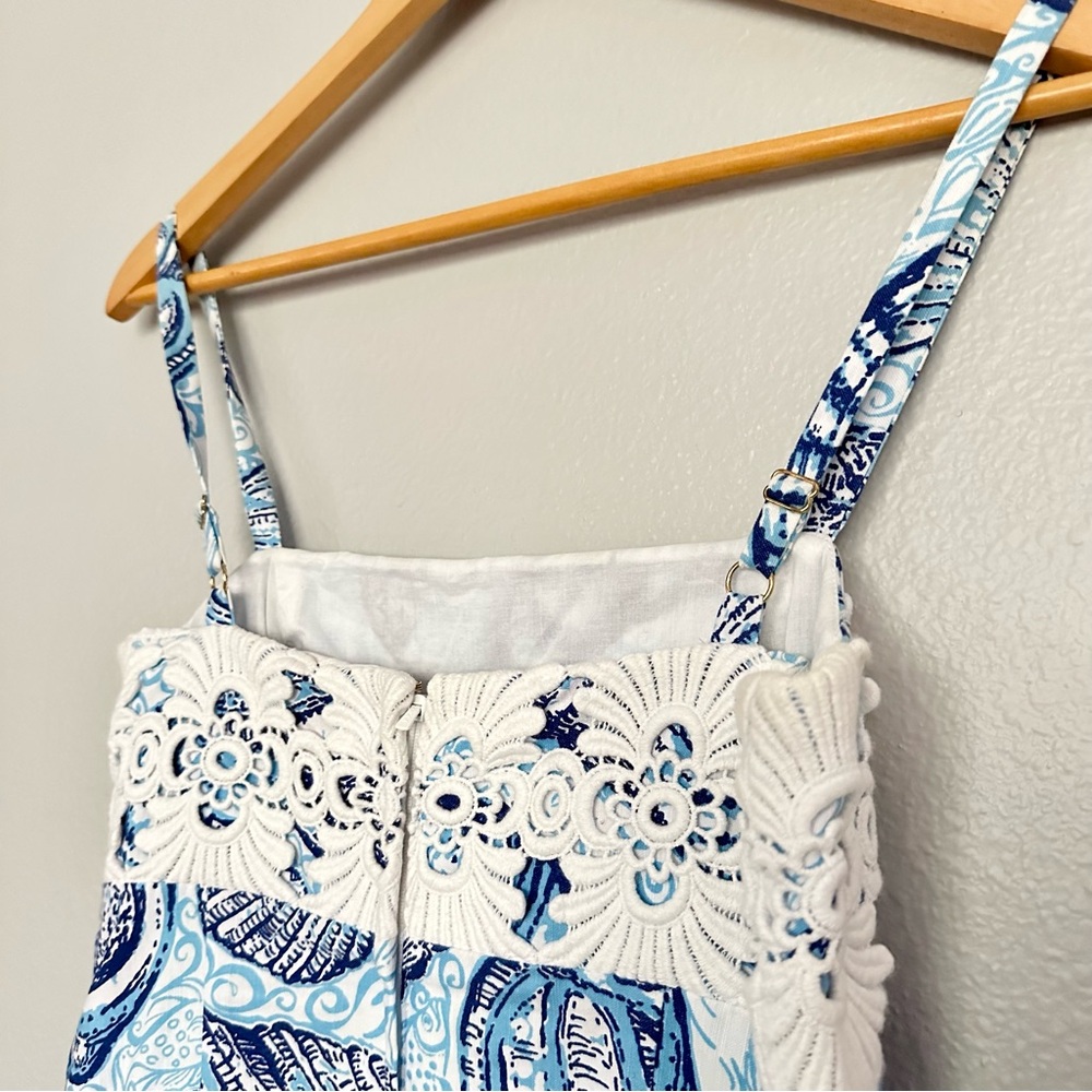 Lilly Pulitzer Blue and White Shell Print Mini Dress - Picture 8 of 10